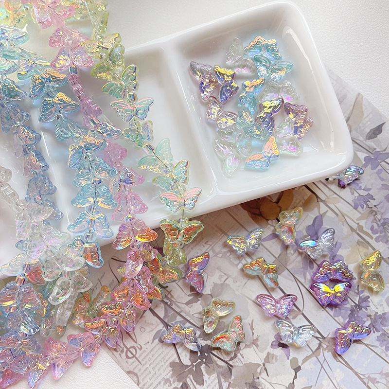 Handcraft DIY Glass Lampwork Beads, Colorful Glazed Loose Beads for Jewelry Making