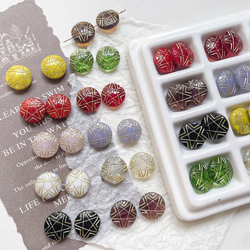 Transparent Glazed Glass Lampwork Beads, Bulk Loose Beads for DIY Handmade Accessories