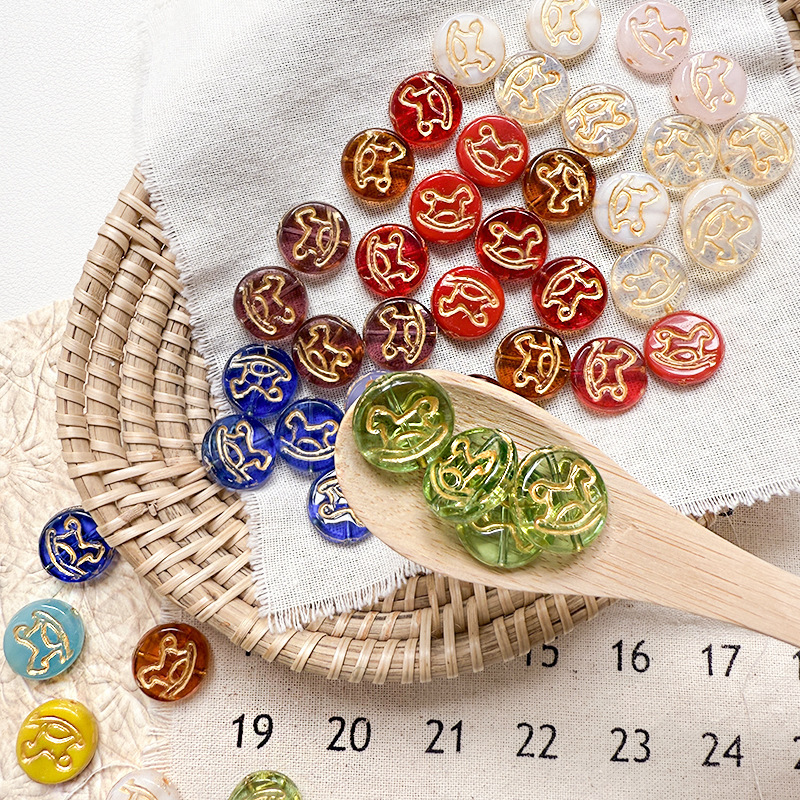 Loose Lampwork Glass Beads Bulk, Glossy Glazed Beads for DIY Custom Jewelry Making Supplies