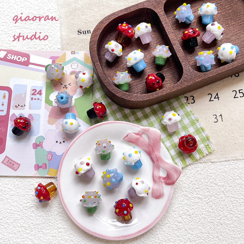 Patterned Lampwork Glass Beads Wholesale, Decorative Loose Beads for DIY Accessory Making