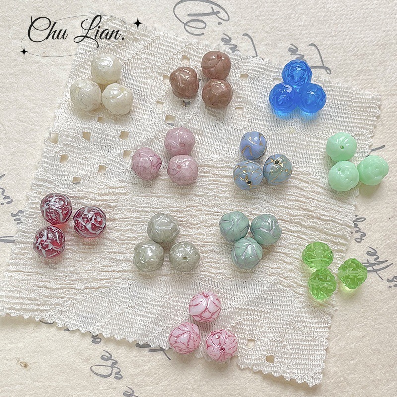Bulk DIY Glass Lampwork Beads, Shiny Glazed Loose Beads for Handmade Jewelry Accessories