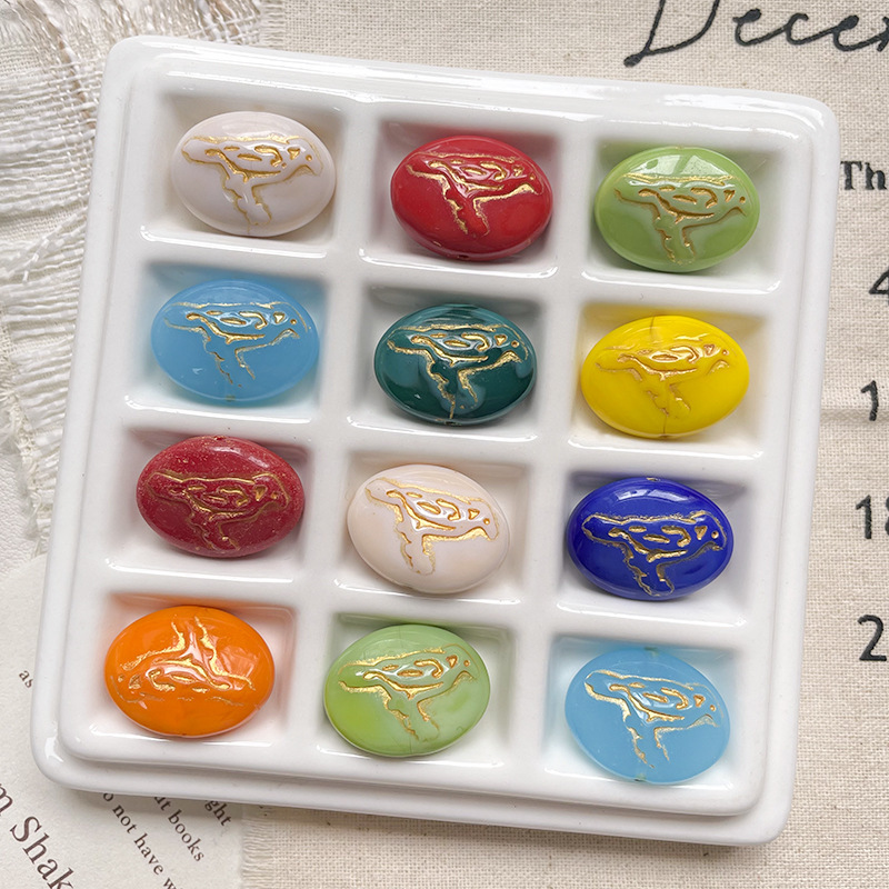 DIY Jewelry Making Glass Lampwork Beads, Bulk Glossy Glazed Loose Bead Accessories