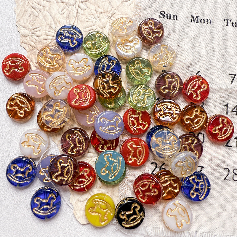 Loose Lampwork Glass Beads Bulk, Glossy Glazed Beads for DIY Custom Jewelry Making Supplies