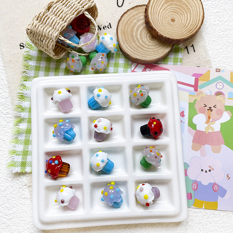 Patterned Lampwork Glass Beads Wholesale, Decorative Loose Beads for DIY Accessory Making