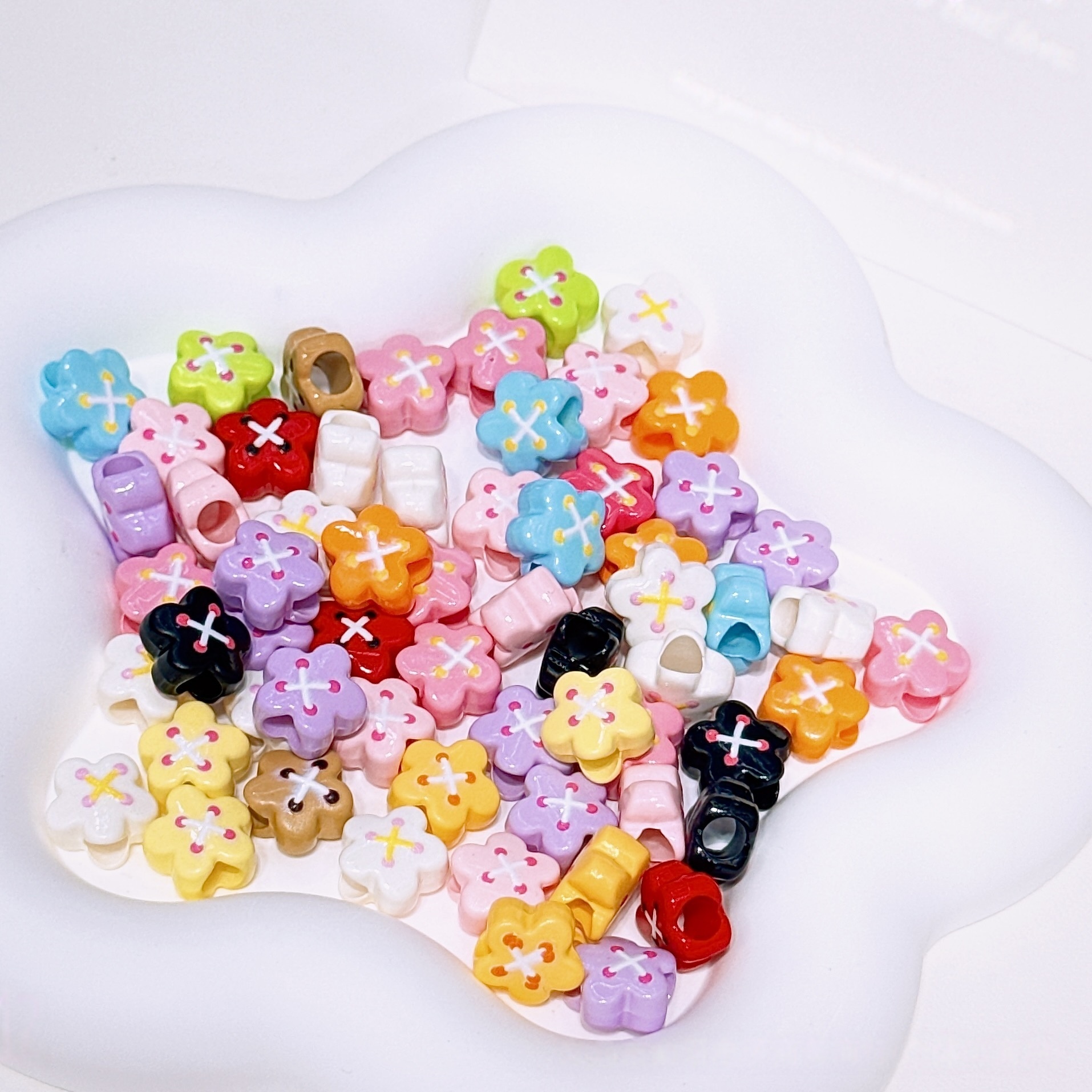 Wholesale Large Hole Perforated Acrylic Beads for Thick Cord DIY Phone Strap Accessories