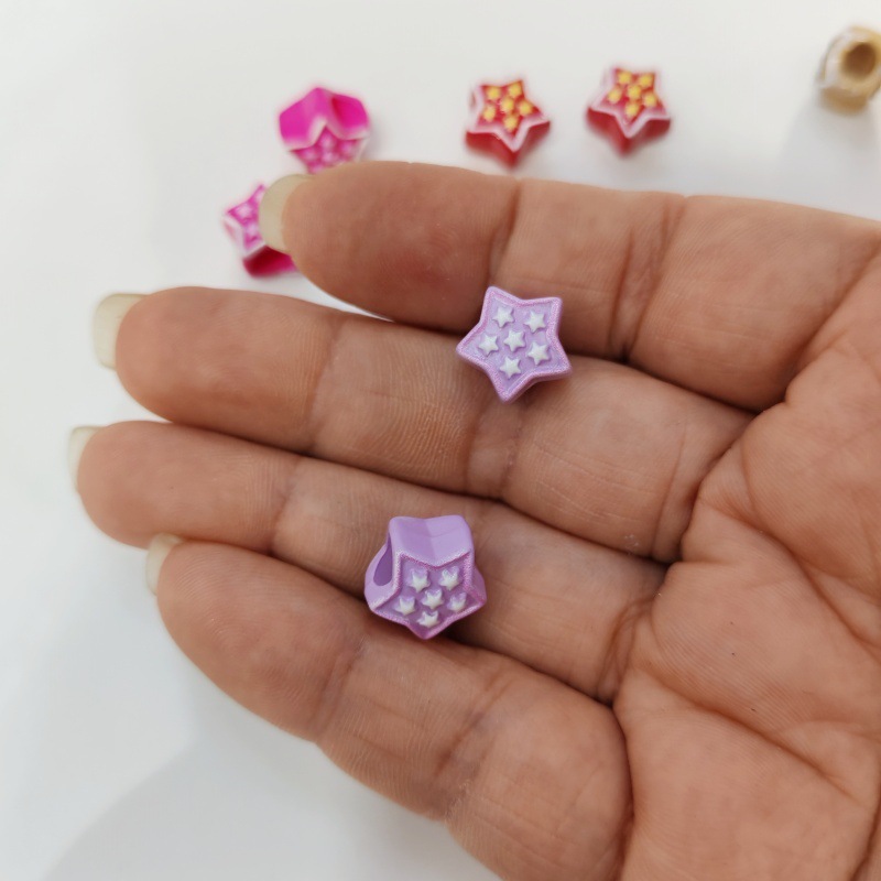 Mixed Shape Perforated Acrylic Beads Bulk Assorted Hole Beads for DIY Handmade Crafts