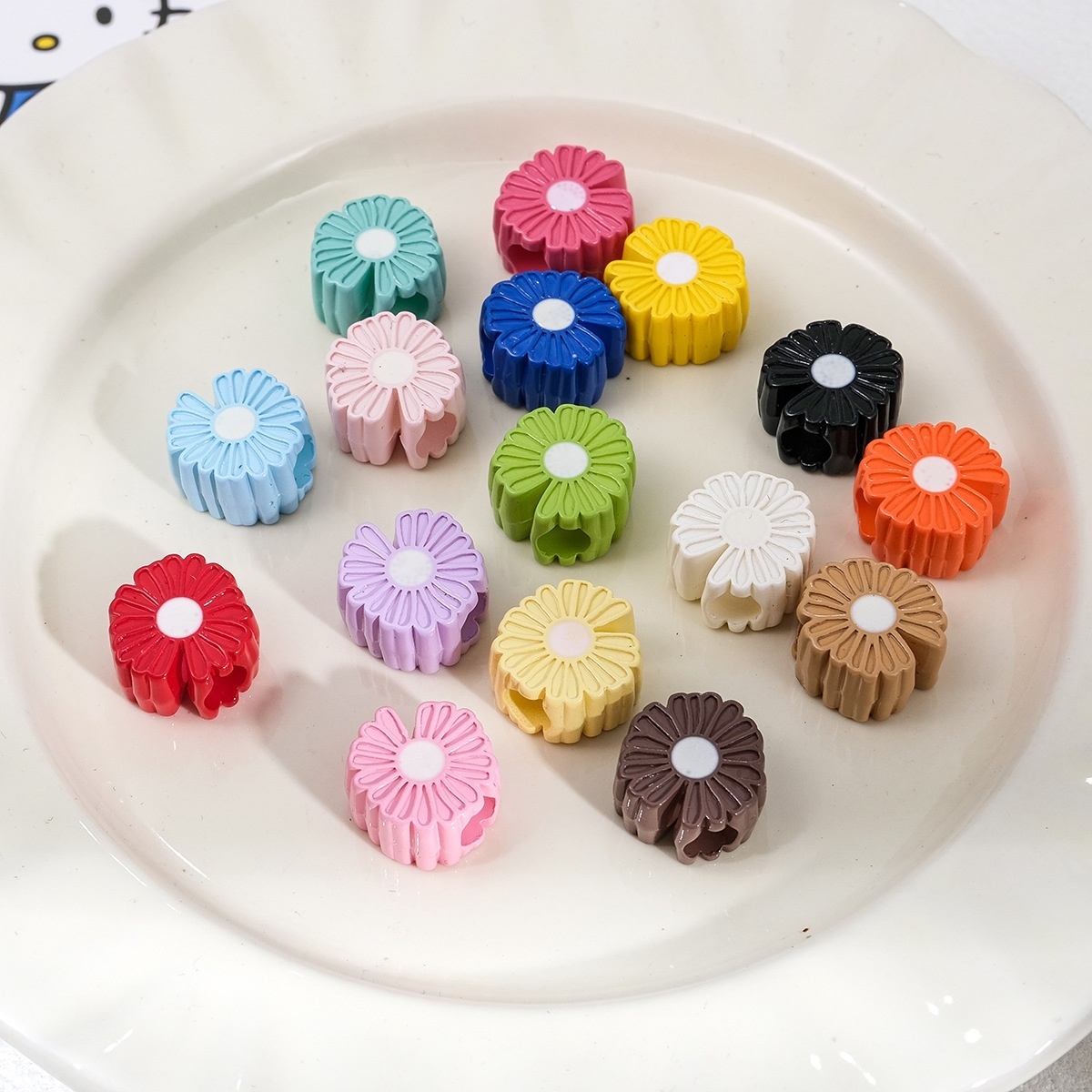 Bulk Anti-Fade Perforated Acrylic Beads Color Stable DIY Beading Accessories