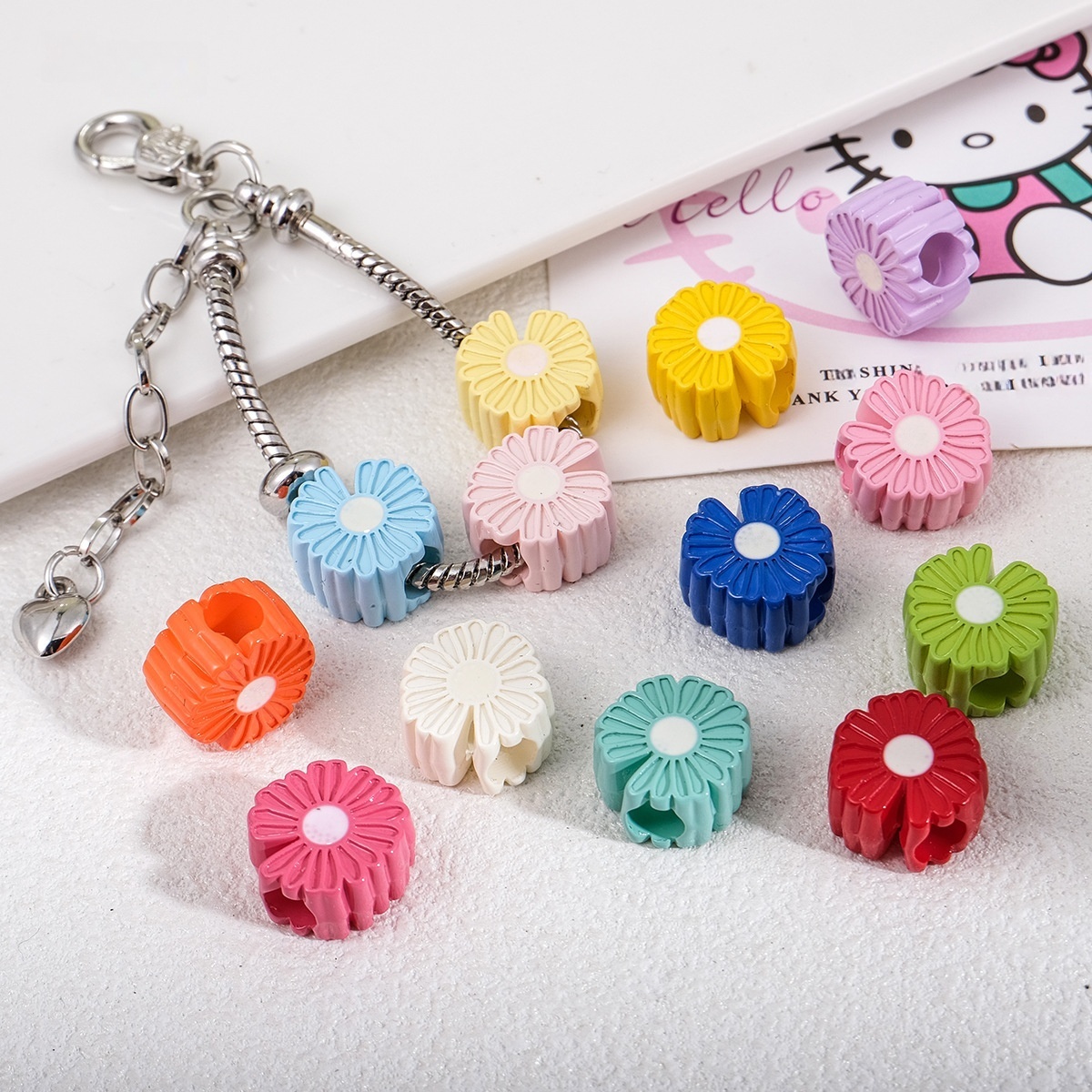 Bulk Anti-Fade Perforated Acrylic Beads Color Stable DIY Beading Accessories