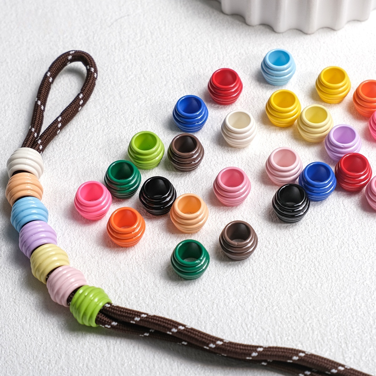 Wholesale Drop Shipping Perforated Acrylic Beads Cross-Border DIY Jewelry Craft Supplies