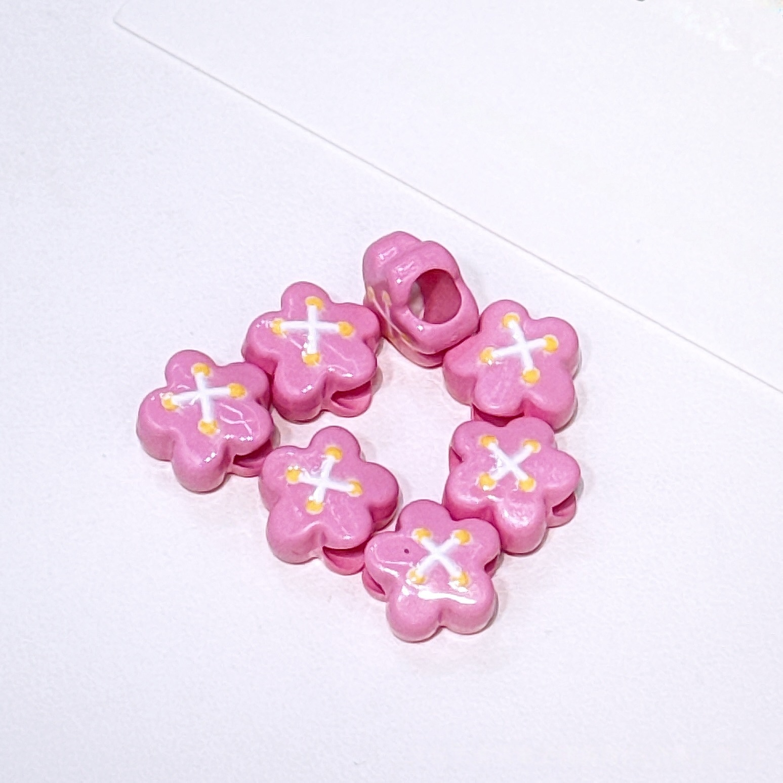Wholesale Large Hole Perforated Acrylic Beads for Thick Cord DIY Phone Strap Accessories
