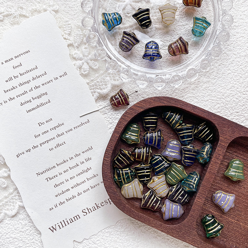 Vintage Pattern Lampwork Glass Beads Retro DIY Bracelet & Earring Craft Accessories