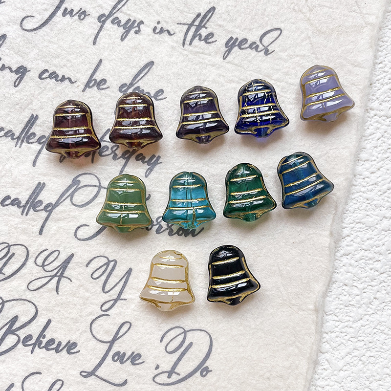 Vintage Pattern Lampwork Glass Beads Retro DIY Bracelet & Earring Craft Accessories