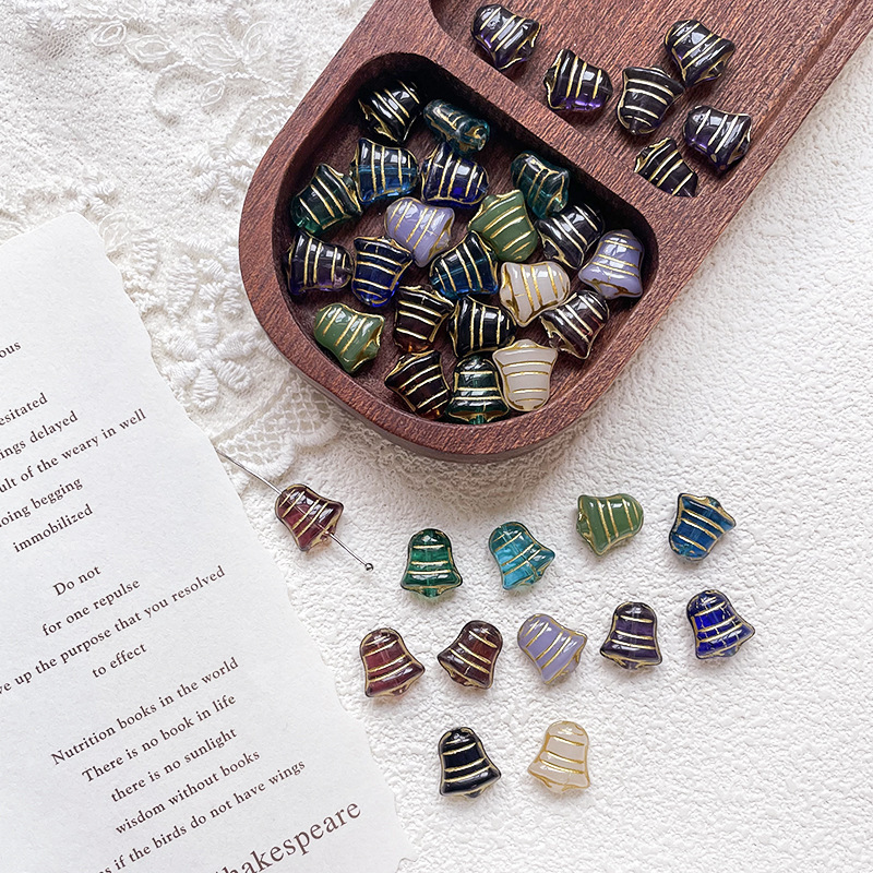 Vintage Pattern Lampwork Glass Beads Retro DIY Bracelet & Earring Craft Accessories