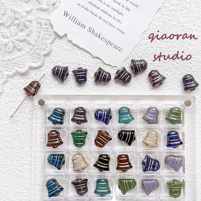 Vintage Pattern Lampwork Glass Beads Retro DIY Bracelet & Earring Craft Accessories