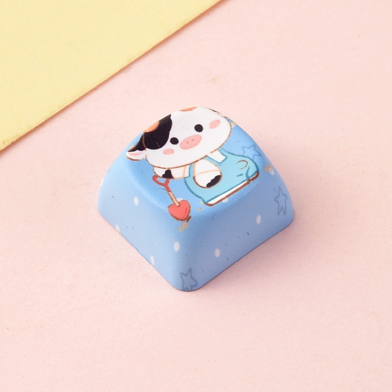 Wholesale Creative Animal Cartoon Sublimation Keycaps, Stress‑Relief Keyboard Buttons Decompression Keychain Small Bag Charm Accessories