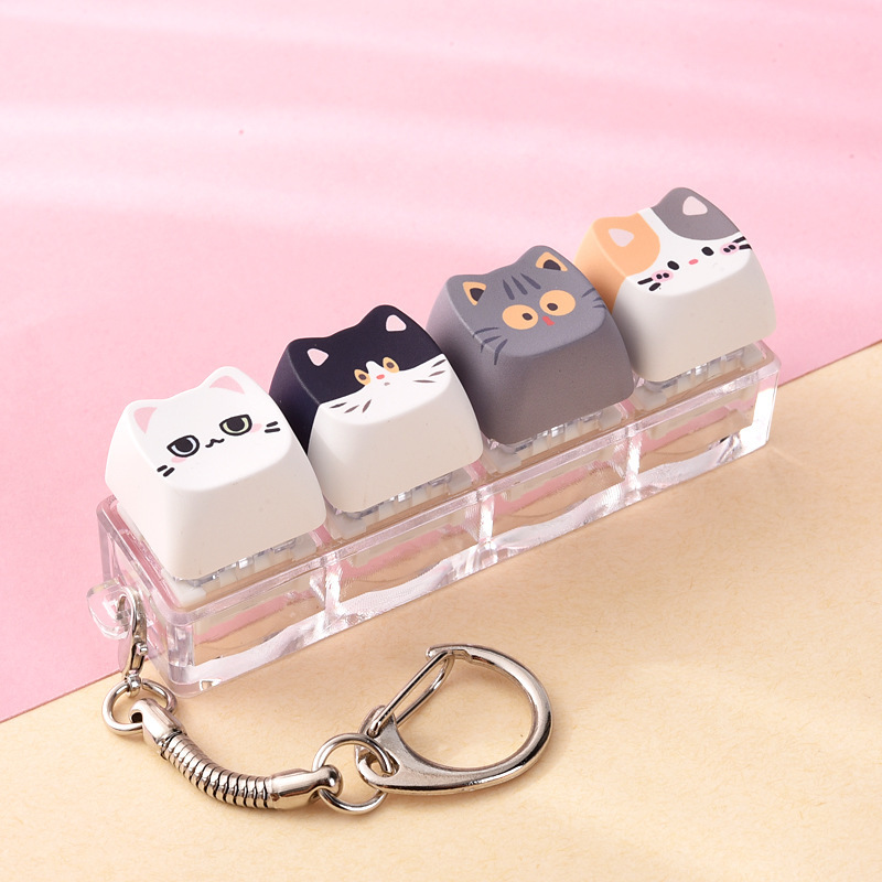 Wholesale Cat Dog Cartoon Sublimation Fidget Button Squishy, Stylish Keychain Bag Charm Decompression Vent Toy