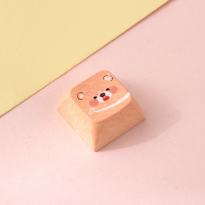 Wholesale Creative Animal Cartoon Sublimation Keycaps, Stress‑Relief Keyboard Buttons Decompression Keychain Small Bag Charm Accessories