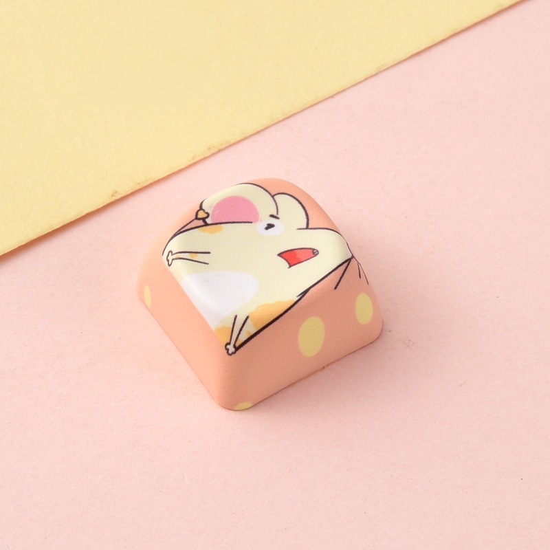 Wholesale Creative Animal Cartoon Sublimation Keycaps, Stress‑Relief Keyboard Buttons Decompression Keychain Small Bag Charm Accessories