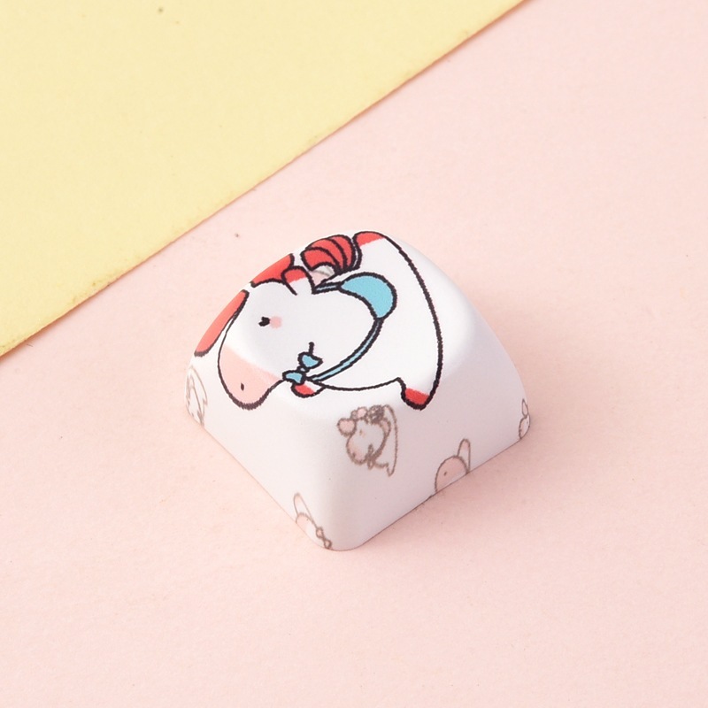 Wholesale Creative Animal Cartoon Sublimation Keycaps, Stress‑Relief Keyboard Buttons Decompression Keychain Small Bag Charm Accessories
