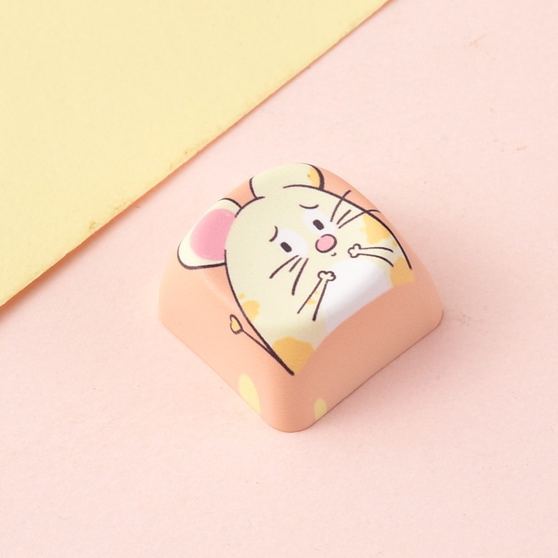 Wholesale Creative Animal Cartoon Sublimation Keycaps, Stress‑Relief Keyboard Buttons Decompression Keychain Small Bag Charm Accessories