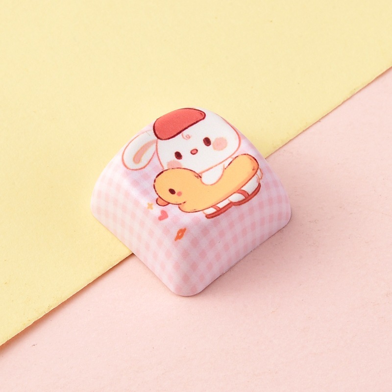 Wholesale Creative Animal Cartoon Sublimation Keycaps, Stress‑Relief Keyboard Buttons Decompression Keychain Small Bag Charm Accessories