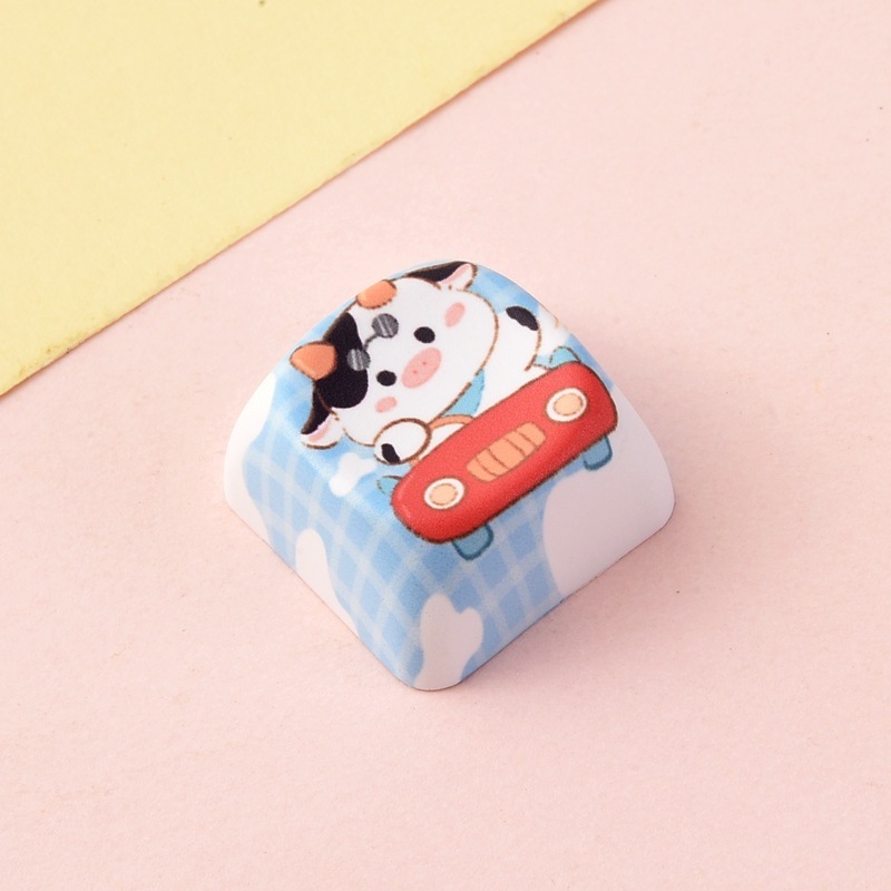 Wholesale Creative Animal Cartoon Sublimation Keycaps, Stress‑Relief Keyboard Buttons Decompression Keychain Small Bag Charm Accessories
