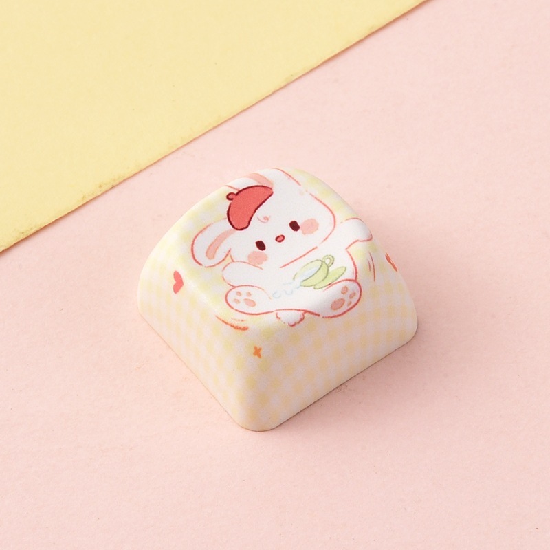 Wholesale Creative Animal Cartoon Sublimation Keycaps, Stress‑Relief Keyboard Buttons Decompression Keychain Small Bag Charm Accessories