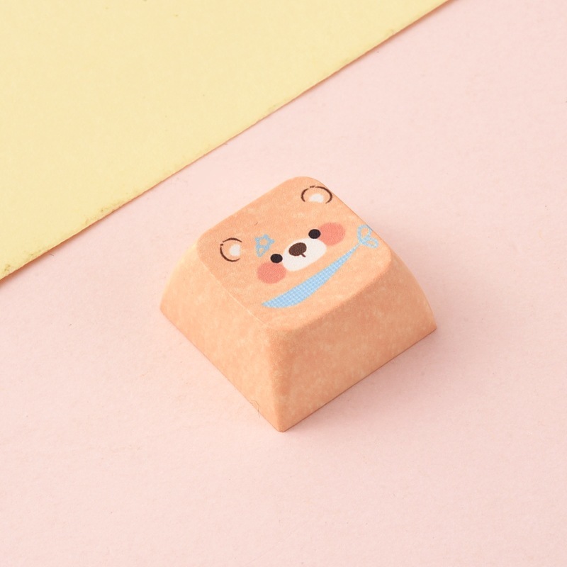 Wholesale Creative Animal Cartoon Sublimation Keycaps, Stress‑Relief Keyboard Buttons Decompression Keychain Small Bag Charm Accessories