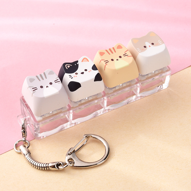 Wholesale Cat Dog Cartoon Sublimation Fidget Button Squishy, Stylish Keychain Bag Charm Decompression Vent Toy