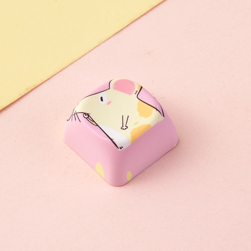 Wholesale Creative Animal Cartoon Sublimation Keycaps, Stress‑Relief Keyboard Buttons Decompression Keychain Small Bag Charm Accessories