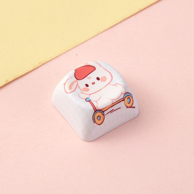 Wholesale Creative Animal Cartoon Sublimation Keycaps, Stress‑Relief Keyboard Buttons Decompression Keychain Small Bag Charm Accessories