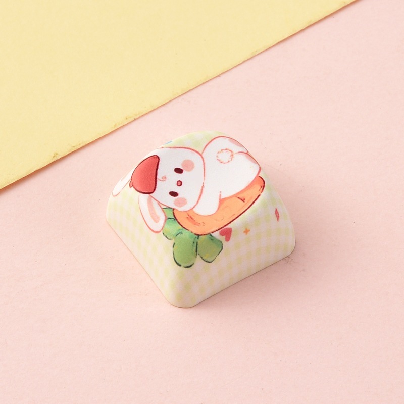 Wholesale Creative Animal Cartoon Sublimation Keycaps, Stress‑Relief Keyboard Buttons Decompression Keychain Small Bag Charm Accessories