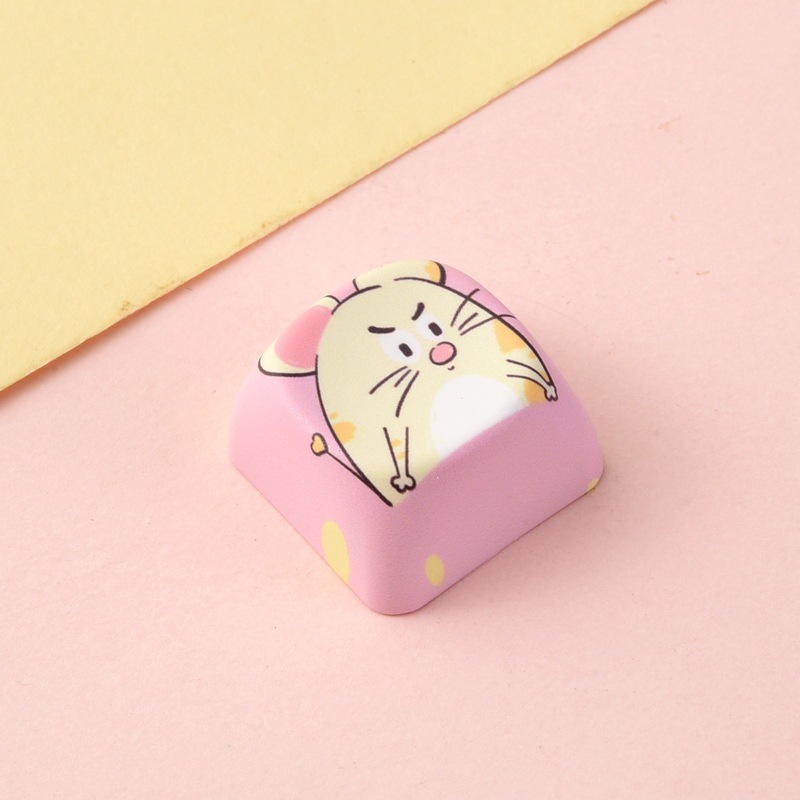 Wholesale Creative Animal Cartoon Sublimation Keycaps, Stress‑Relief Keyboard Buttons Decompression Keychain Small Bag Charm Accessories