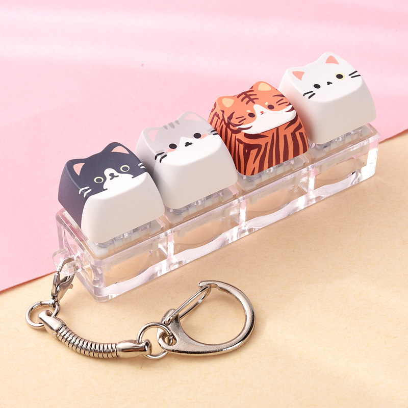 Wholesale Cat Dog Cartoon Sublimation Fidget Button Squishy, Stylish Keychain Bag Charm Decompression Vent Toy