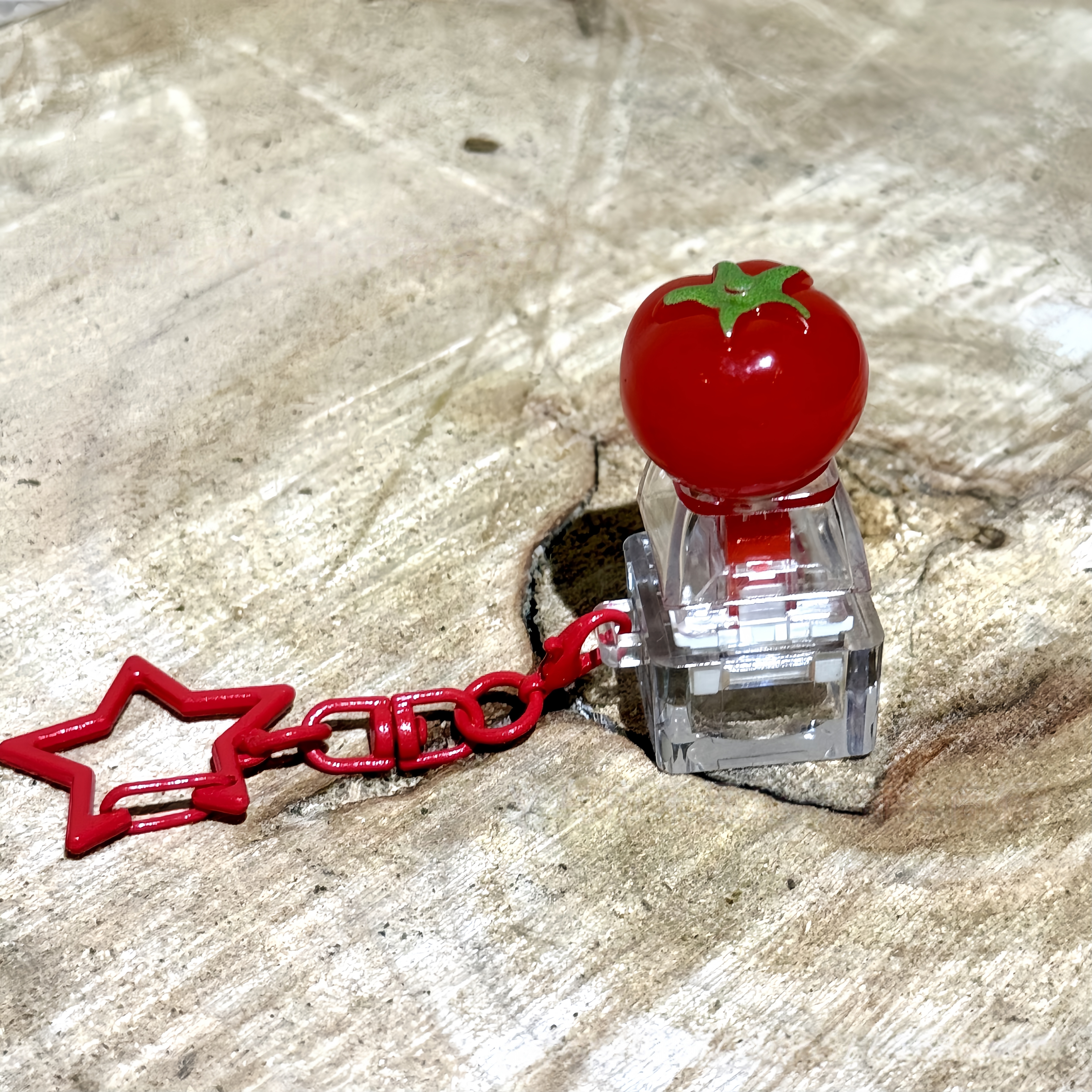Wholesale Cute Fruit Button Fidget Clicker Keychain, Stress‑Relief Decompression Toy Small Bag Charm Vent Toy