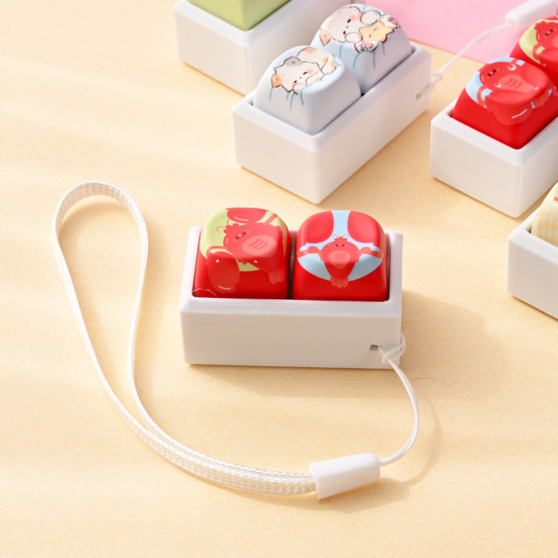 Wholesale Cute Animal Button Fidget Clicker Keychain, Stress‑Relief Bag Charm Decompression Vent Toy Small Gift Pendant