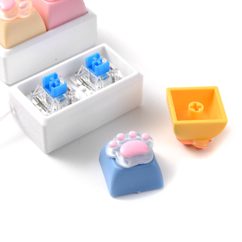Wholesale Creative Cat Paw Button Fidget Toy, Decompression Keychain Bag Charm Small Hanging Ornament for Gift Present