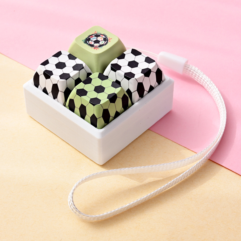 Wholesale Creative Soccer Football Button Fidget Clicker Keychain, Stress‑Relief Bag Charm Decompression Vent Toy Small Gift Pendant