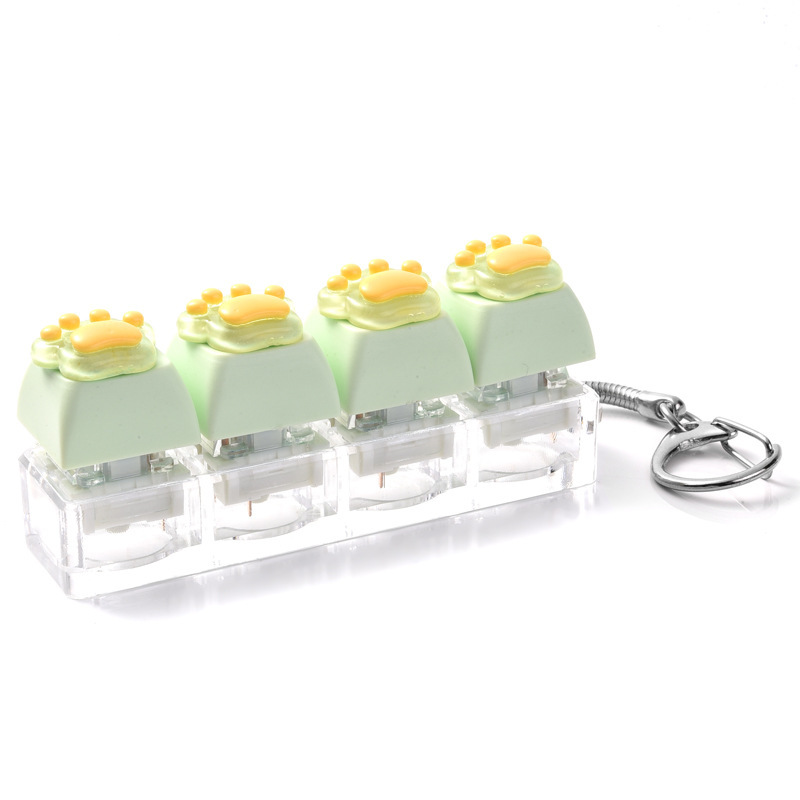 Wholesale Cat Paw Button Fidget Clicker Keychain, Stress‑Relief Decompression Toy Bag Charm Small Hanging Pendant
