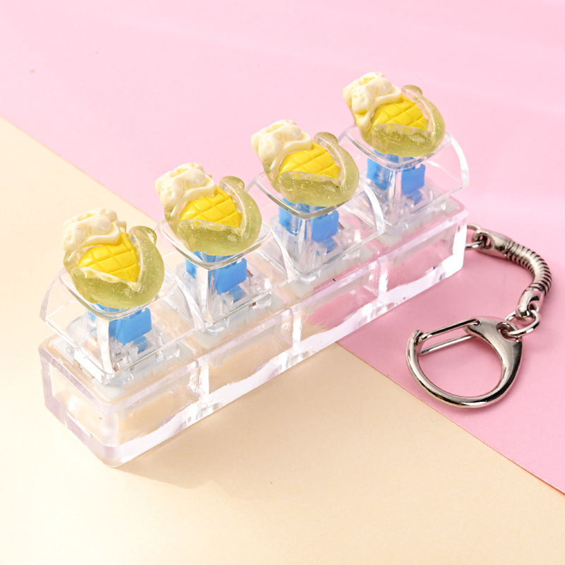 Wholesale Lovely Cute Bread Fidget Button Keychain, Stress‑Relief Hanging Charm for Bag Key Decoration Small Gift