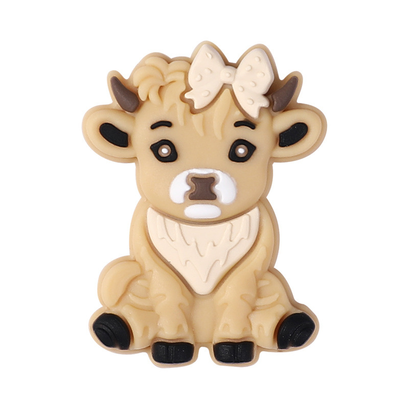 Highland Cow Silicone Beads Eco Friendly DIY Beading Materials Bracelet Jewelry Making Accessories