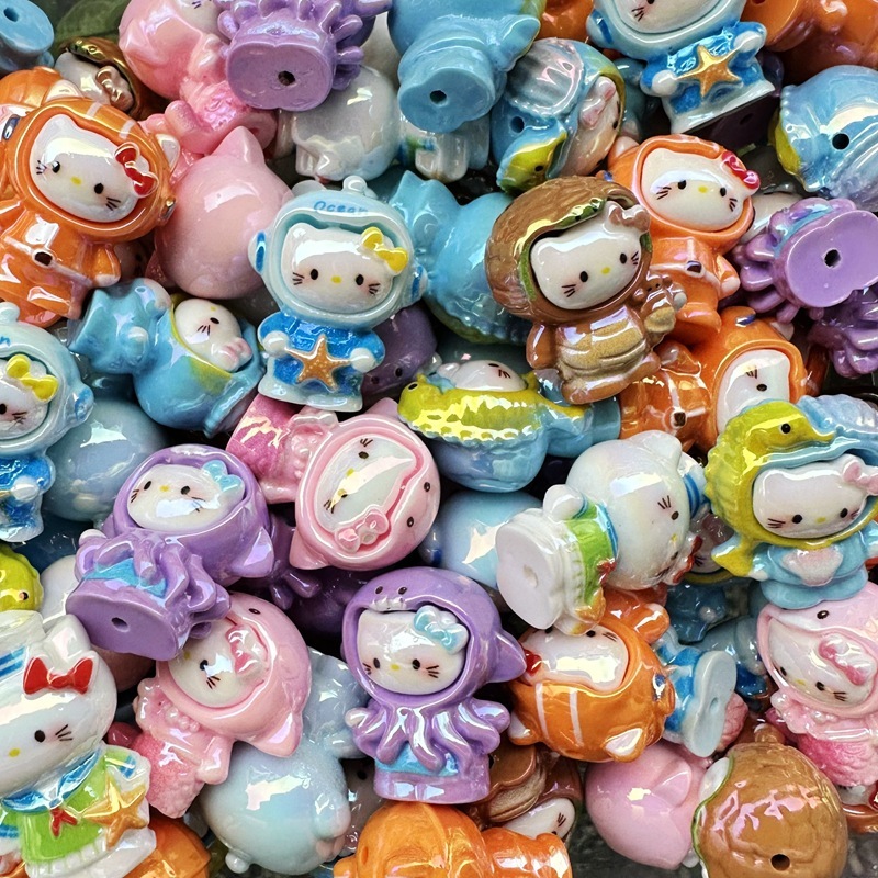 Large Hole Resin Loose Beads, DIY Craft Accessories for Phone Chain Keychain & Bead Pen