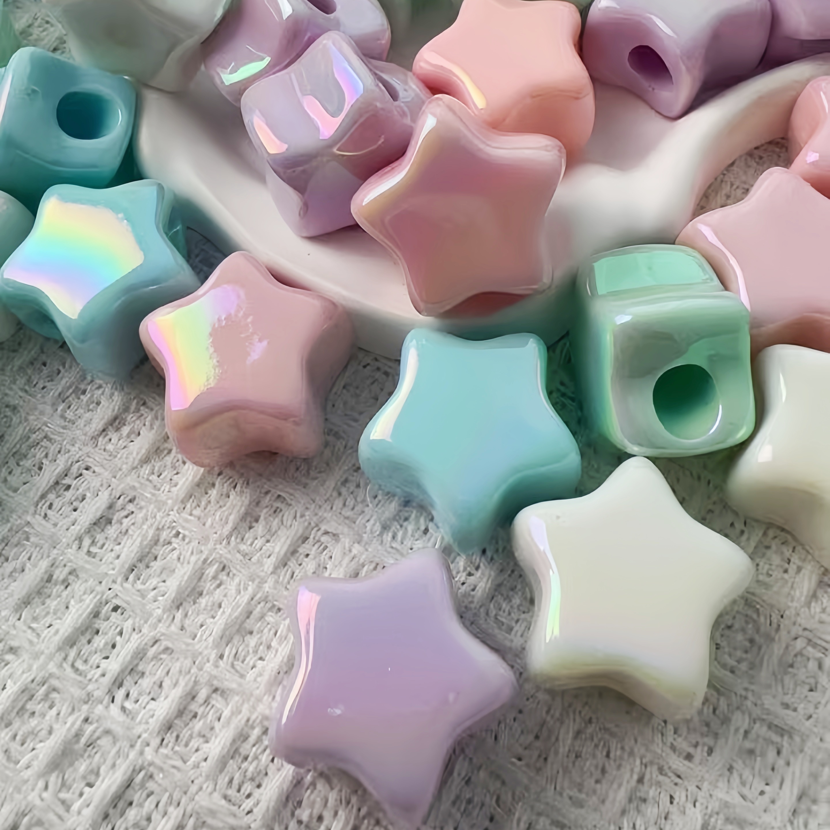 Creative Personalized Letter Bead Keychain Accessories Handmade Gift Making Fittings
