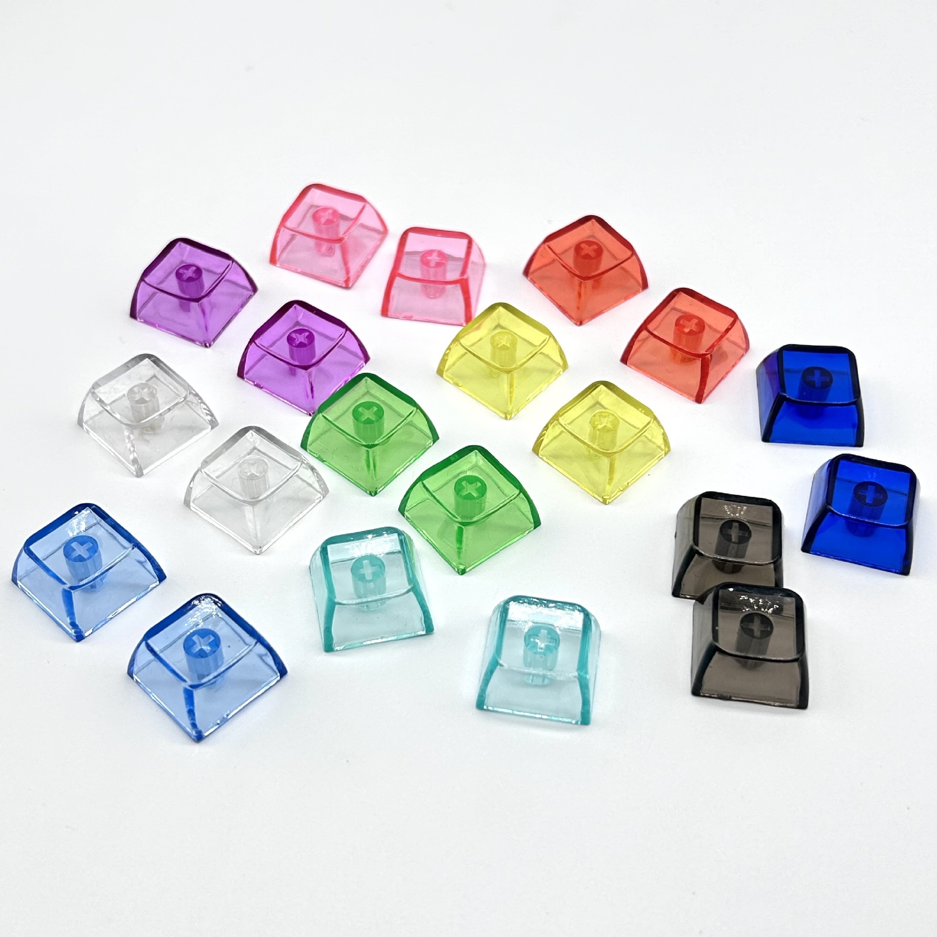 Creative Translucent Color Mechanical Keyboard Square Keycap Fidget Button Keychain Accessories