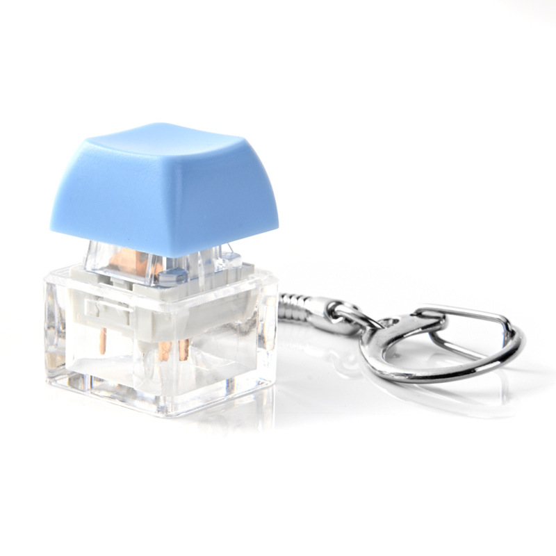 Keyboard Shaped Fidget Squeeze Keychain Creative Transparent Flashing Light Stress Relief Toy