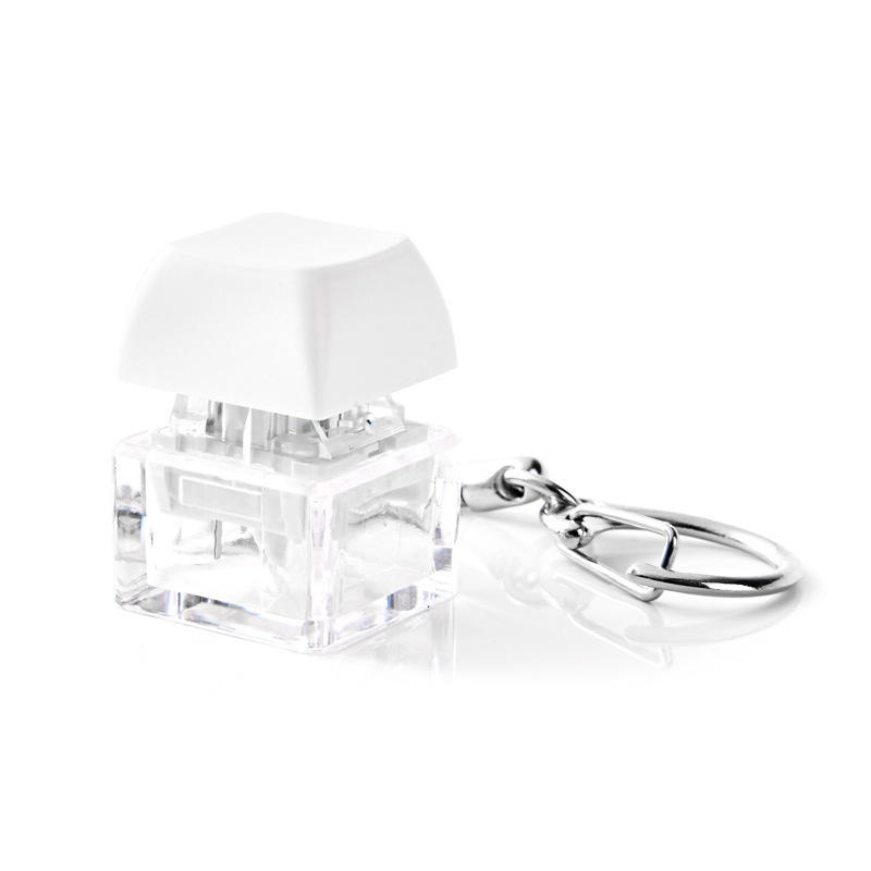 Keyboard Shaped Fidget Squeeze Keychain Creative Transparent Flashing Light Stress Relief Toy