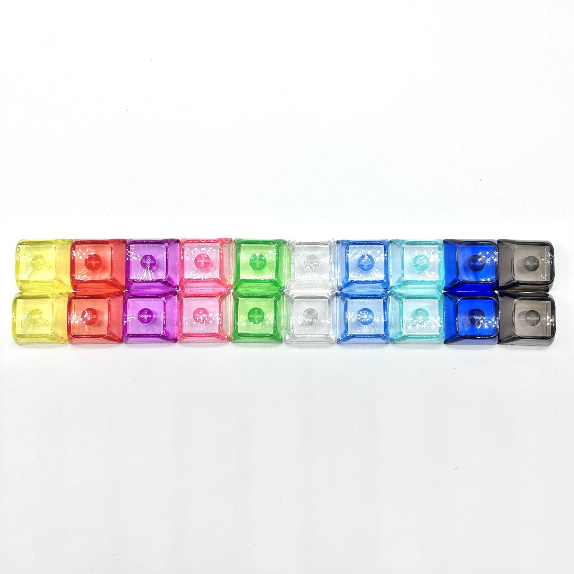 Creative Translucent Color Mechanical Keyboard Square Keycap Fidget Button Keychain Accessories