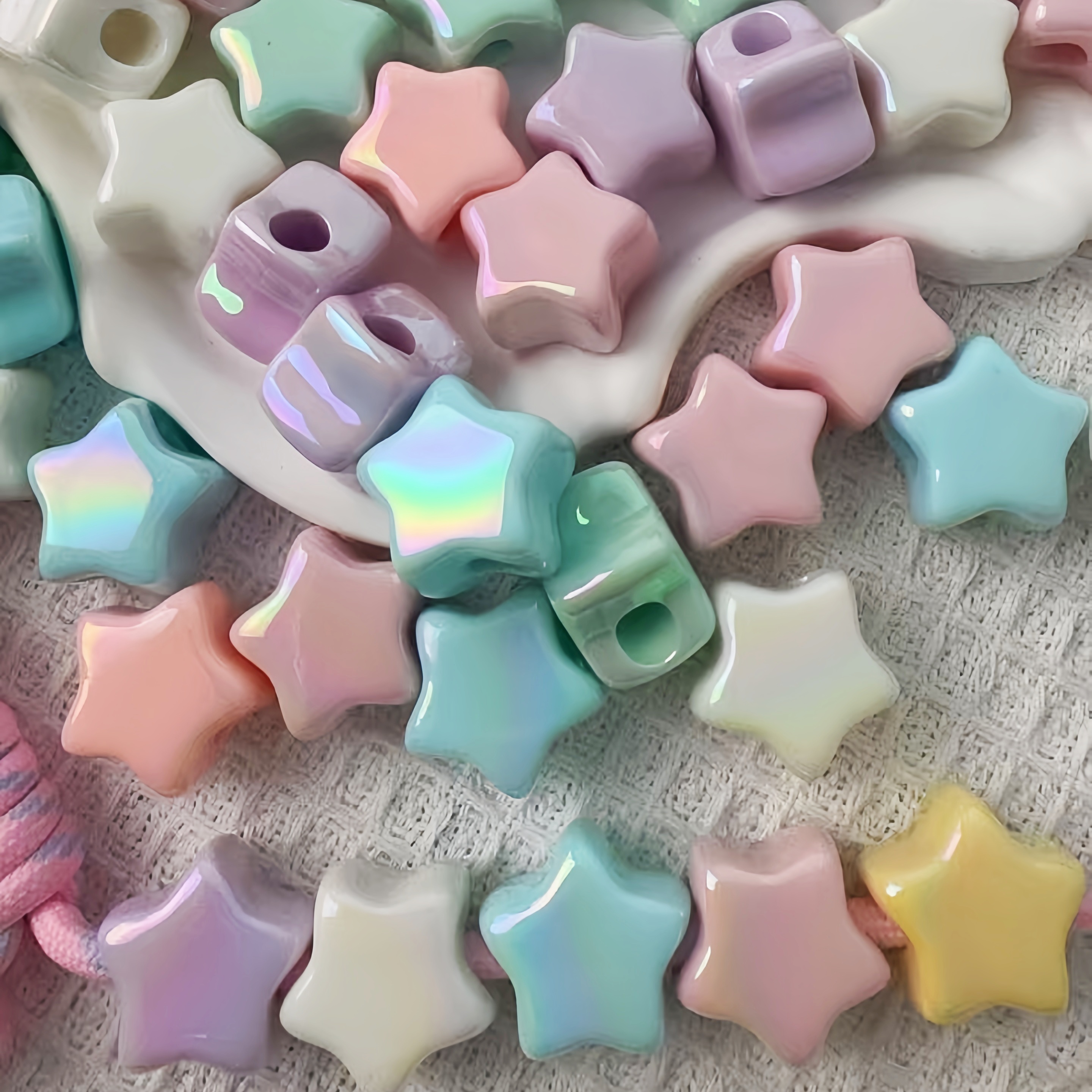 Creative Personalized Letter Bead Keychain Accessories Handmade Gift Making Fittings
