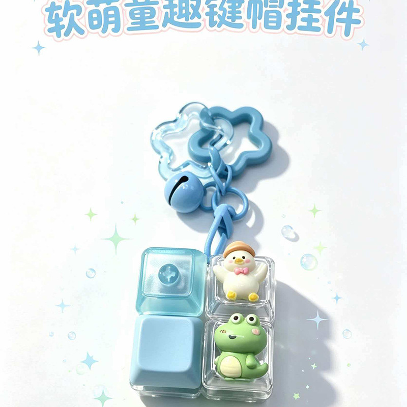 Mini Fidget Clicker Bag Charm, Mechanical Button Press Toy, Key Chain Hanging Ornament, Office Stress Relief Gift
