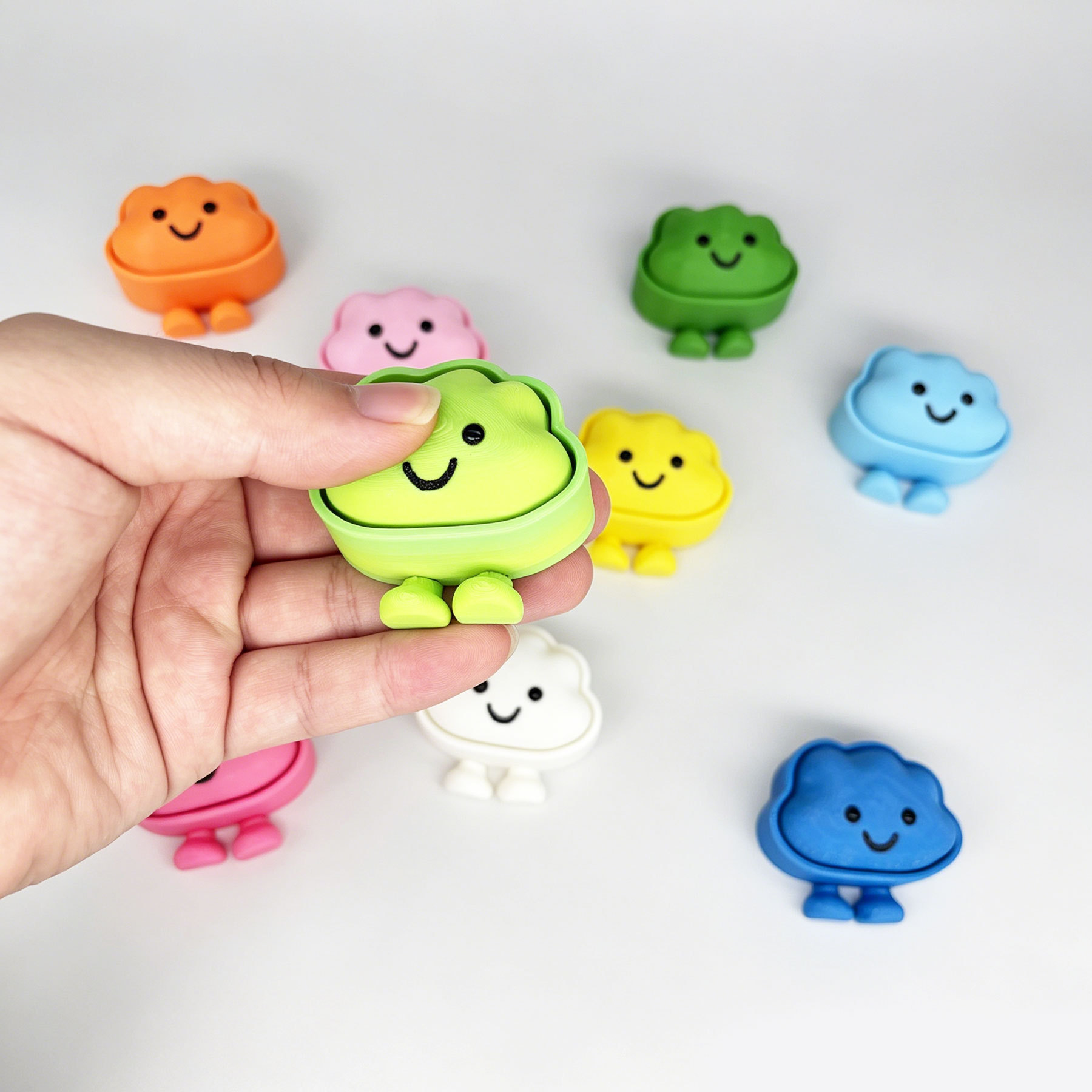 3D Printed Fidget Clicker Keychain, DIY Creative Press Button Stress Relief Pendant, Portable Hanging Charm Accessory